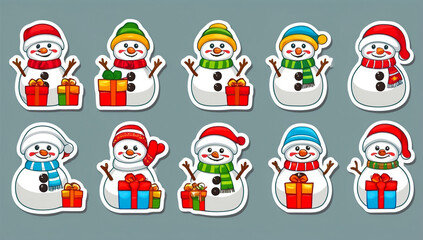 sticker happy snowman christmas