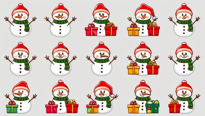 sticker happy snowman christmas