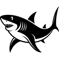 shark cartoon isolated on white