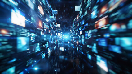 Fototapeta premium Digital marketing technology concept. Internet. Online. abstract background