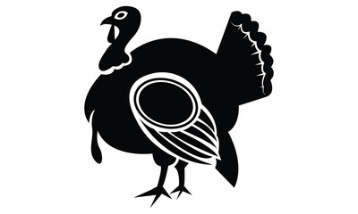 Turkey Bird Black Silhouette vector art