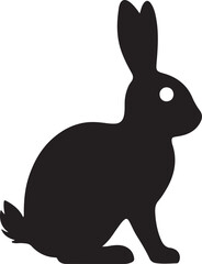 Rabbit Silhouette Vector Illustration Clipart 