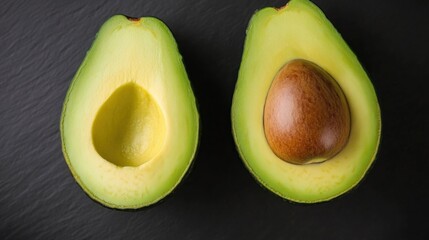 Two Halves of a Ripe Avocado