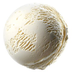a super realistic photograph of an extremely spherical and super super super creamy scoop of vanilla ice cream. ultra white background