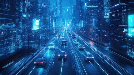 Connected Vehicles on an Urban Street with Data Lines