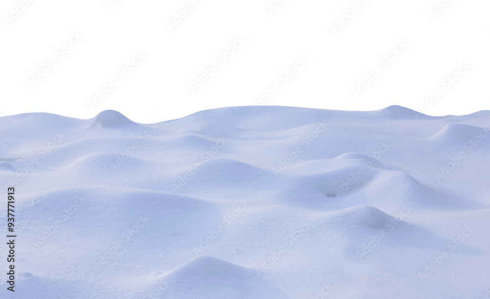 Wall mural a large beautiful snowdrift isolated