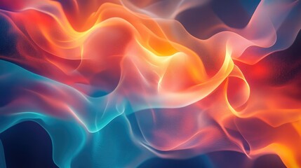 Obraz premium Abstract image of liquid light merging and flowing in a wave-like pattern, with radiant, glowing colors.