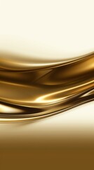 Abstract Gold Metallic Wave Background with Smooth Glossy Curves