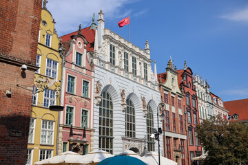 Kamienice na starym mieście w Gdańsku lato 2024