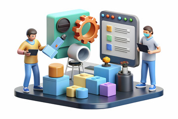 Obraz premium Candid AI Enhanced Product Testing: Innovative Precision and Collaboration in Product Development - Team Conducting Product Tests with AI Tools, Highlighting Experimental Process Scene in Photo Stock 