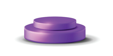 Purple podium mini stage for product presentation, vector isolated object
