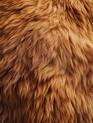 Fototapeta premium Close-up Texture of Brown Fur - A close-up photograph of a soft brown fur, showcasing the intricate texture and natural beauty of animal fur. The image captures the warmth, softness, and luxurious fee