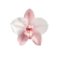 Pink orchid flower isolated transparent background