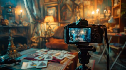 Video recording of tarot prediction cards. Online broadcast of learning tarot cards.