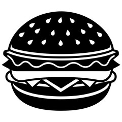 Solid Vector Icon for Hamburger