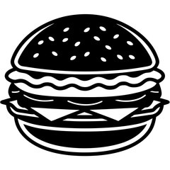 Solid Vector Icon for Hamburger
