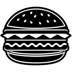 Solid Vector Icon for Hamburger