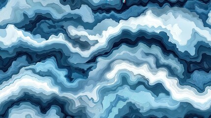 Obraz premium seamless pattern, Beautiful abstract blue waves blend seamlessly, creating a serene and captivating texture perfect for art or background.