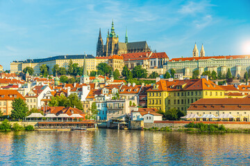 Obraz premium Old town Prague city skyline, cityscape of. the Czech Republic