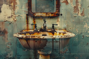 a terrible rusty faucet