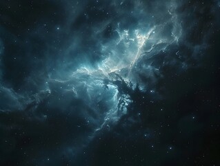 Glowing Nebula in the Vast Expanse of the Cosmic Universe