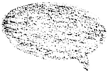 Oval and round chalk, crayon hand drawing speech bubble. Grunge texture illustration with chalkboard background for design template business presentation, school education.