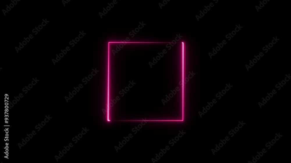 Wall mural abstract glowing neon rectangle border frame in the shape rectangle glowing and futuristic energy li