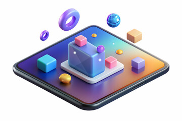 Holographic Pen on Clean Desk: Sleek Pen with Glowing Patterns on White Desk, Light Reflections - Stock Photo Concept