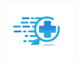 Obraz premium fast health logo designs for medical logistic logo