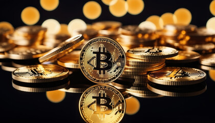 An concept of Bitcoin in Real Life - Wallpaper - Generative AI