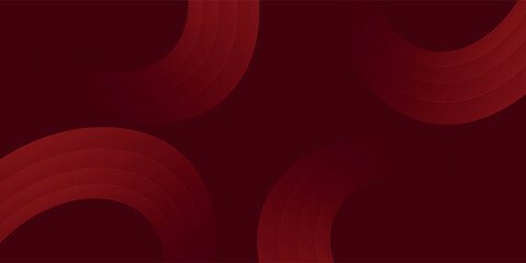 Obraz premium Dark red abstract background with geometric graphic elements. Modern glossy red gradient circle shapes.
