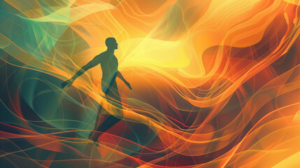 Abstract Digital yellow Artwork Representing the Concept of Personal Development