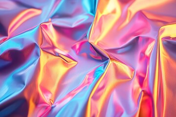 Fototapeta premium Rainbow Foil with Iridescent Holographic Effect and Abstract Blur