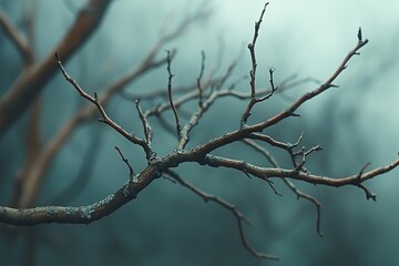 Fototapeta premium Scattered Dry Tree Branches
