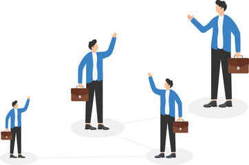 managers in business suits on a background, business position,

