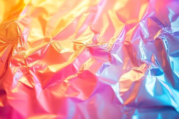 Soft Blur of Holographic Rainbow Foil, Iridescent Abstract Background