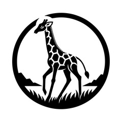 Black giraffe vector icon
