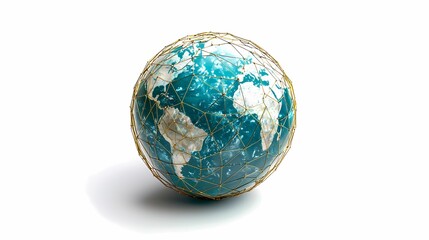 Fototapeta premium A beautifully crafted globe showcasing the continents in vibrant colors, perfect for educational and decorative purposes.