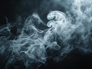 Abstract smoke swirls in a dark background.