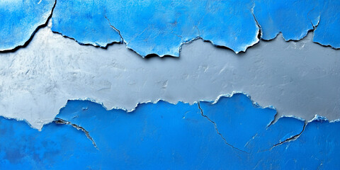 Obraz premium Distressed Blue Paint, Weathered Wall Texture, Abstract Blue Background
