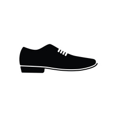 Shoe black and white flat vector icon design. Shoe symbol and clip art