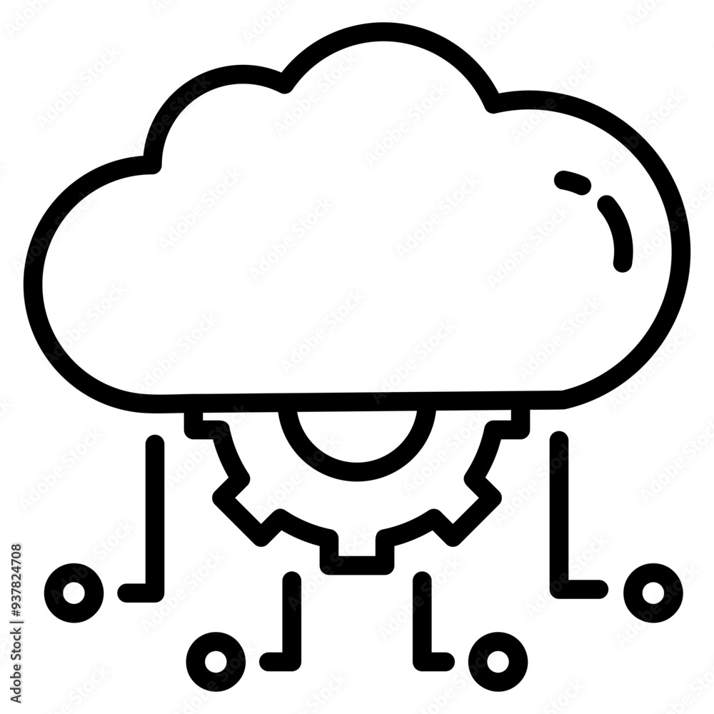 Sticker Cloud Computing Icon