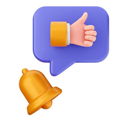 3d notification bell icon