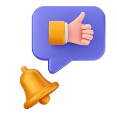 3d notification bell icon