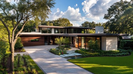 Modern House with Beautiful Landscaping