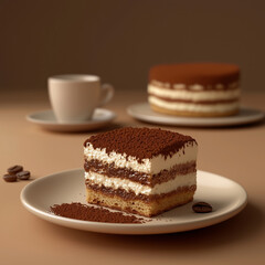 The photo of a colorful variety of yummy cake pieces arrange on the white background