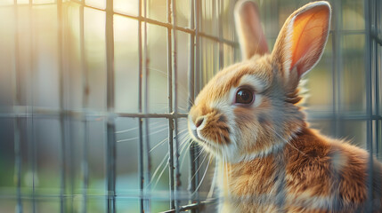 Obraz premium rabbit in cage
