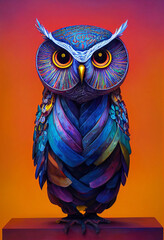Obraz premium Psychedelic portrait of an owl