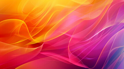 Obraz premium Colorful abstract waves create a vibrant background with smooth transitions in orange, pink, and purple shades