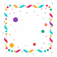 A colorful celebration frame with confetti and ribbons. Perfect for adding a festive touch to your designs, this graphic is ideal for invitations, cards, posters, and more. .